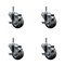 Service Caster 3'' Thermo Rubber Swivel 7/16'' Grip Ring Stem Caster Set with Brake, 4PK SCC-GR20S314-TPRB-TLB-716138-4 - alternate 1